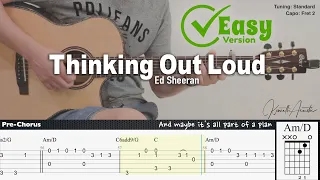 Download Thinking Out Loud (Easy Version) - Ed Sheeran | Fingerstyle Guitar | TAB + Chords + Lyrics MP3