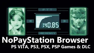 NoPayStation Browser Install PS VITA PS3 PS1 and PSP content on your consoles