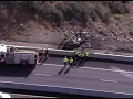 One person is hurt after a fiery crash along I-17 near Black Canyon City