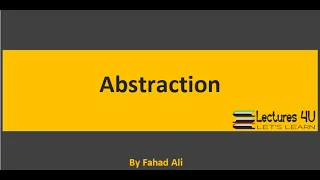 Abstraction in OOP Abstrat Classes abstract methods