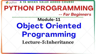 Python Programming for Beginners Module-11 Object Oriented Programming Lecture-5 Inheritance