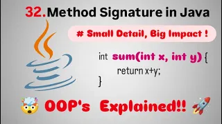 Object Oriented Programming OOPs in Java Part 6 Method Signature Explained Fight4Tech