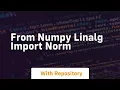 from numpy linalg import norm