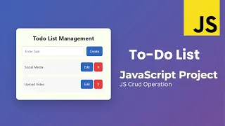 Todo List Application Using HTML CSS JavaScript JavaScript Project tutorial