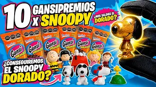 ¿PODREMOS ENCONTRAR EL SNOOPY DORADO SOLAMENTE ABRIENDO 10 GANSIPREMIOS DE SNOOPY?😱