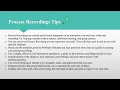 Process Recordings Tips