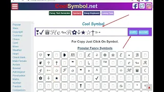 CoolSymbol Best tools for Generate Online Symbol and Text Fonts