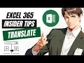 TRANSLATE Function Excel 365 Insider Tips