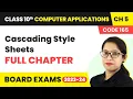 Cascading Style Sheets Class 10 Computer Applications Full Chapter Cascading Style Sheets