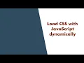 How to load CSS file with JavaScript Dynamically