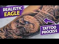 Realistic Eagle Tattoo on Forearm Full Tattoo Process 4K