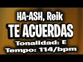 HA-ASH, Reik - Te Acuerdas (KARAOKE - INSTRUMENTAL)