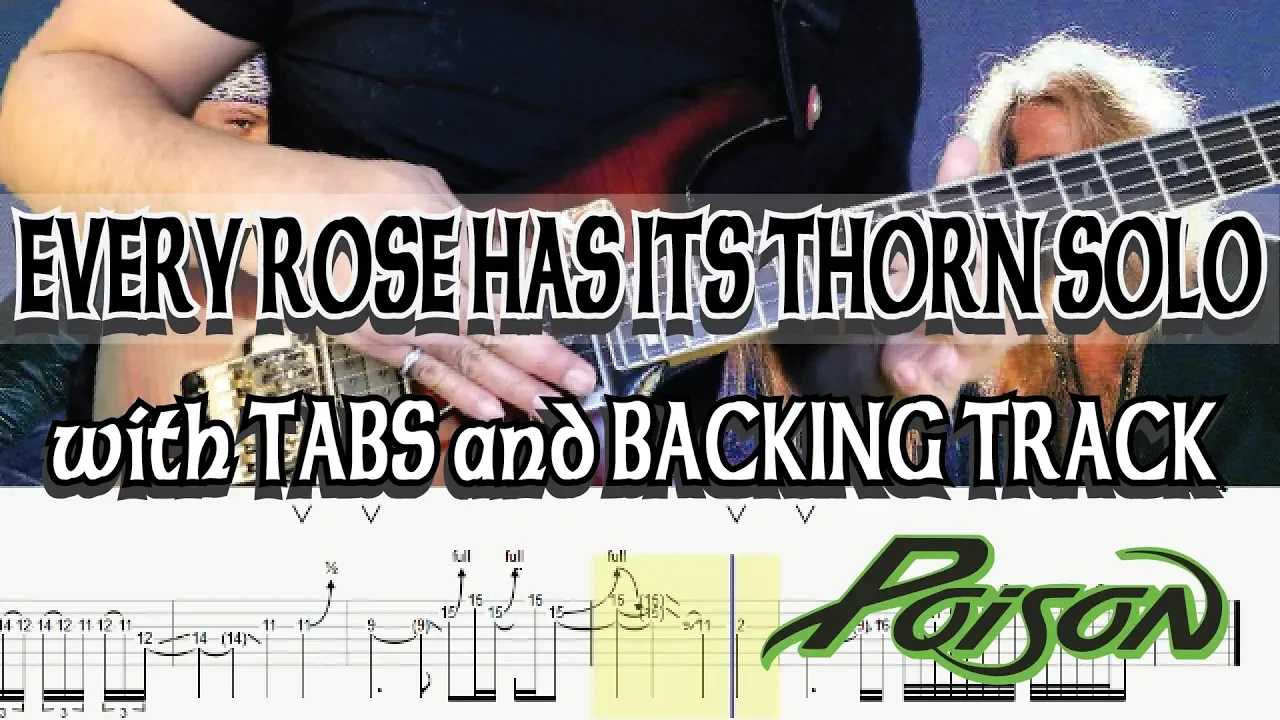 POISON EVERY ROSE HAS IT'S THORN SOLO with TABS and BACKING TRACK - ALVIN DE LEON (2019)