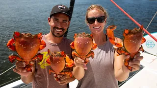 Catching Spanner Crabs & Cobia from our Tiny Home – Kona Crab Catch & Cook (Sailing Popao) Ep.28