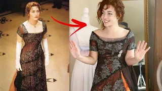 Trying on Rose s Dinner Dress From TITANIC
