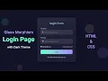 Stunning Glassmorphism Login Form with Dark Theme HTML CSS Tutorial 2025