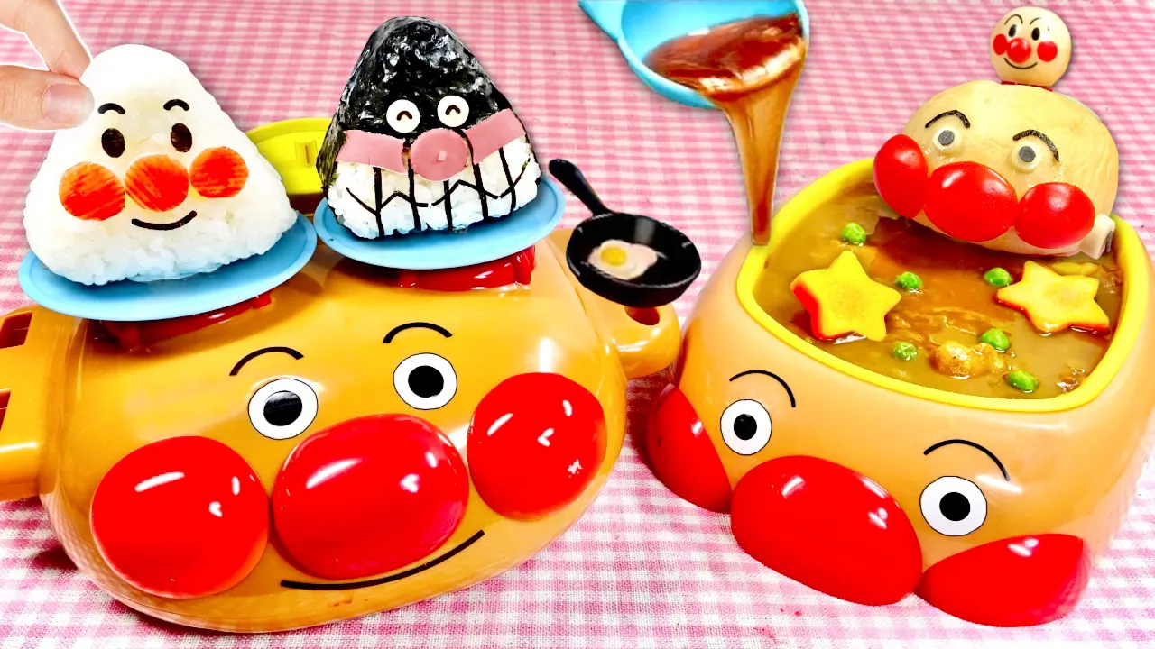 アンパンマン号の和食おにぎりカレーセットとお味噌汁を作ってみよう⭐️メルちゃんとキッチンでお野菜トントン(#たまごmammy)