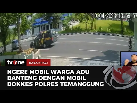 Detik-Detik Kecelakaan Mobil Dokkes Polres Temanggung Terekam CCTV