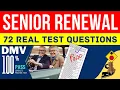 DMV SENIOR WRITTEN TEST 2026 72 Real Test Questions