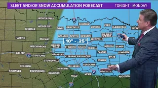 DFW Weather Precipitation coverage Sunday night 14 day forecast