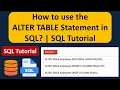 How to use the ALTER TABLE Statement in SQL SQL Tutorial For Beginners Learn SQL