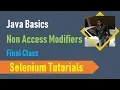 13 Java Basics for Selenium - Java Non Access Modifiers