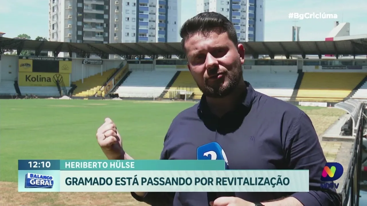 Gramado renovado: Criciúma E.C. trabalha na transformação do Heriberto Hulse