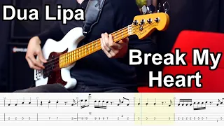 Download Dua Lipa - Break My Heart // BASS COVER + Play-Along Tabs MP3