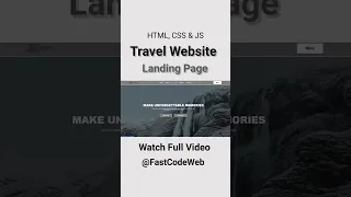 How to Create Travel Website Using HTML and CSS Fast Code