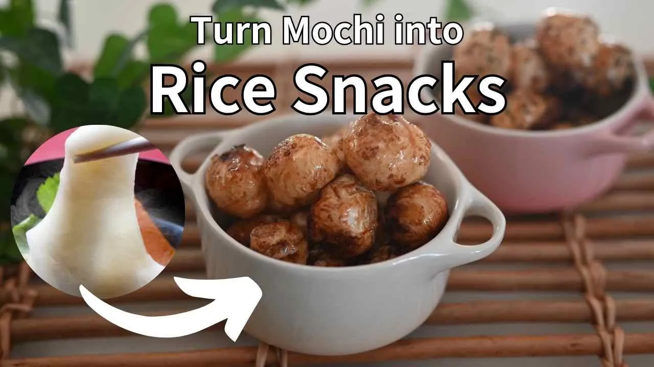 Turn Mochi into Tasty Oil-Free Rice Snacks! Recipes in 1 Minute!   Any leftover Mochi? Just try it