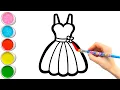 Lagu Tekenen, schilderen, kleuren 9 prachtige jurken voor kinderen | Easy tekening #355