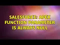 Salesforce Apex Function Parameter is always null