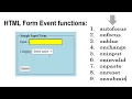 JS Event functions for HTML form