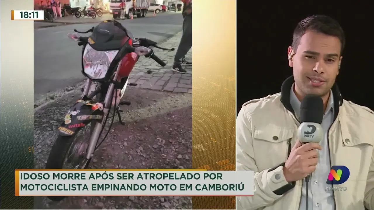 Idoso é atropelado por motociclista em Camboriú