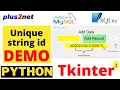 DEMO Tkinter unique auto incremental string id from Database