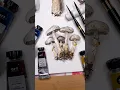 Realistic watercolor mushrooms