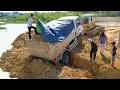 Lagu Wow!! Incredible Mini Dump Truck Rear Wheel Was Stuck Recovery by Komatsu D31P Bulldozer