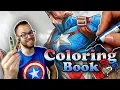 Professional Artist Colors a CHILDRENS Coloring Book Captain America 6