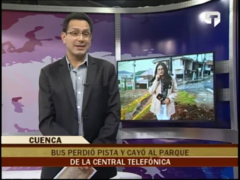 Bus perdió pista y cayó al parque de la central telefónica