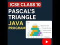 Pascal s Triangle in Java ICSE Class 10 Java Board Practice