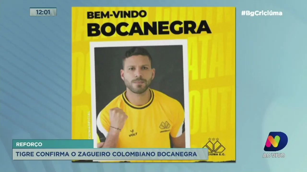 Criciúma anuncia zagueiro colombiano Bocanegra