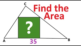 Square inside Triangle - Find the AREA