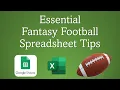 Essential Fantasy Football Spreadsheet Tips