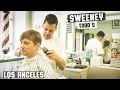 Haircut in Vintage 1950 s Barbershop Sweeney Todd s Barber Shop Los Angeles