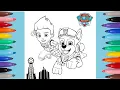 Ryder and Chase Coloring Page Paw Patrol