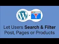 How to let users Search and Filter Post Products on Website WordPress