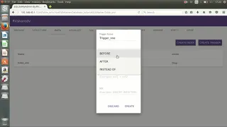 How to create table trigger in SQLite MyAdmin - Android