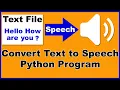 Text to speech Python project Convert Text to Speech in Python How to Create a Digital Voice