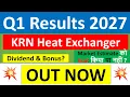 KRN Heat Exchanger q1 results 2027 KRN Heat q1 results today KRN Heat Exchanger Share News today