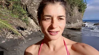 Life on a remote beach in Martinique.Anse Galets